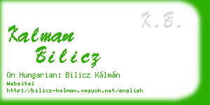 kalman bilicz business card