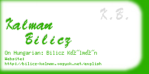 kalman bilicz business card